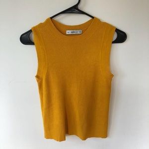 Mustard Yellow Zara Ribbed Knit Sleeveless Tank